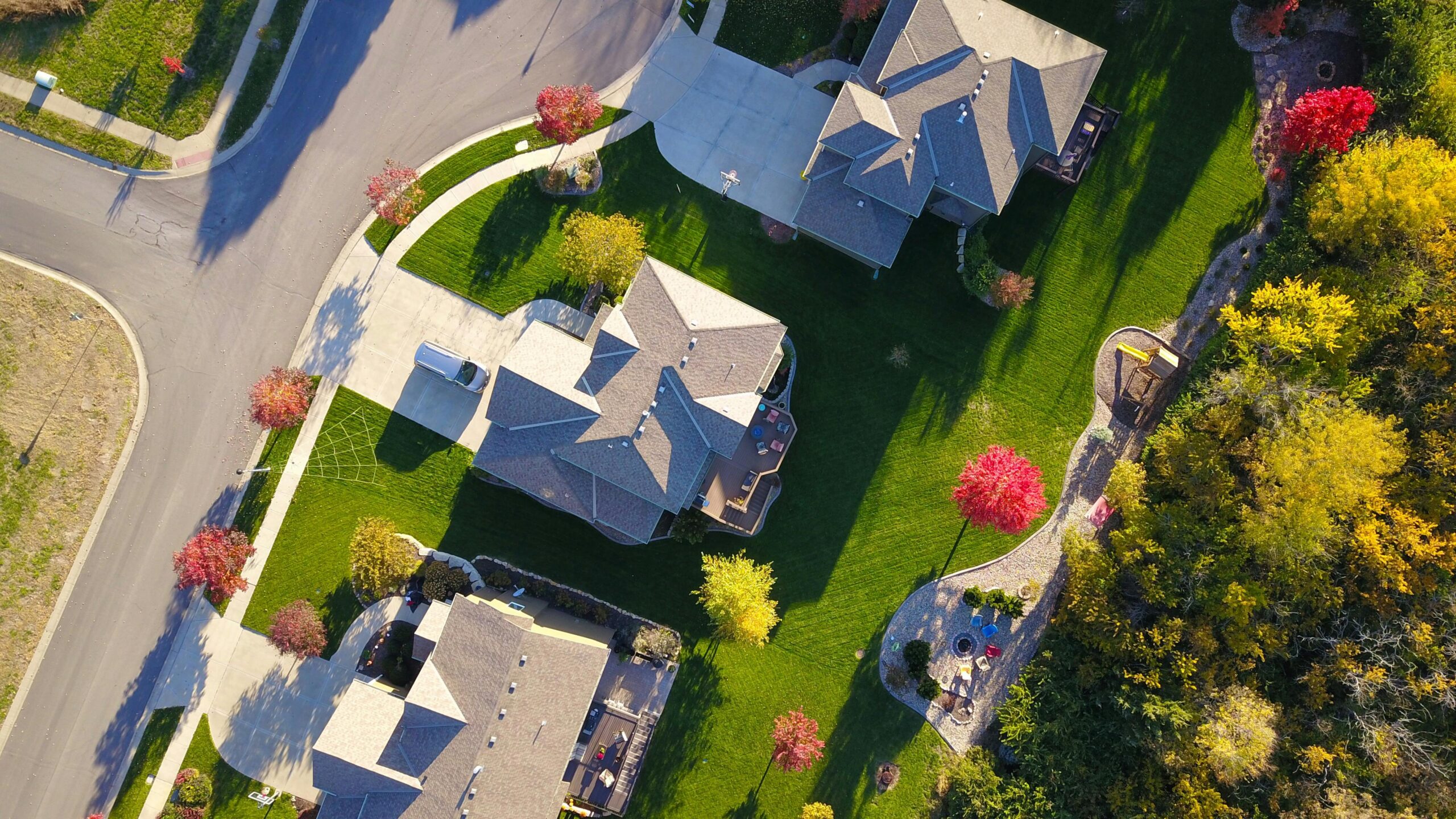 Aerial view of house